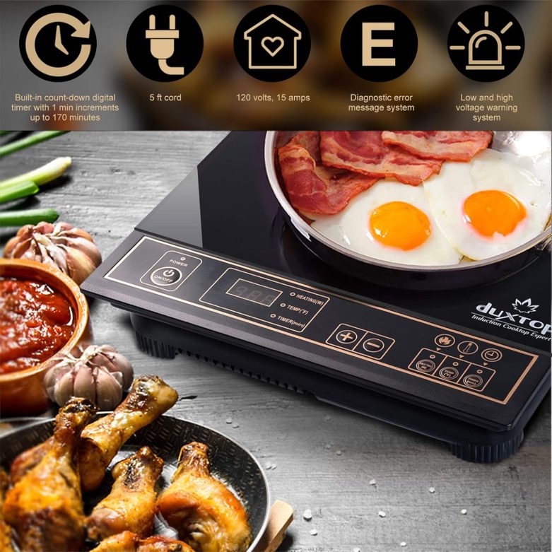 Duxtop 1800W Portable Induction Cooktop Countertop Burner, Gold 8100MC/BT-180G3 - Image 2