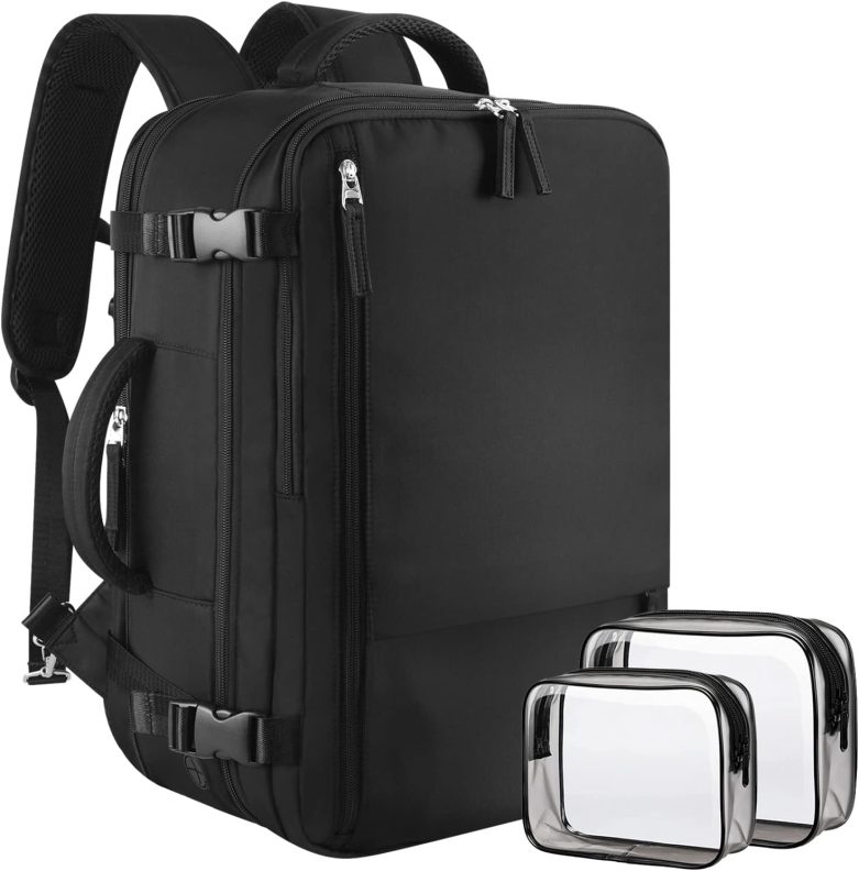 Large Travel Backpack for Women Men, Expandable 40L Carry On Backpack, 17 Inch Laptop Backpack College Bookbag, Waterproof Travel bag as Person Item Flight Approved