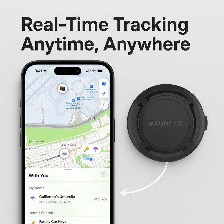 Magnetic Hidden GPS Tracker for Vehicles – Long Battery Life, No Subscription, Car Tracker Device Hidden, iOS Only - Image 3